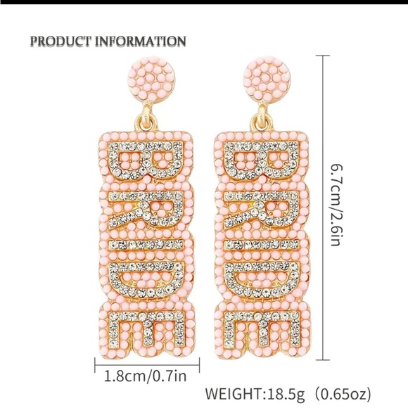 BEIGE SEED BEAD BRIDE EARRINGS - Picture 3 of 3